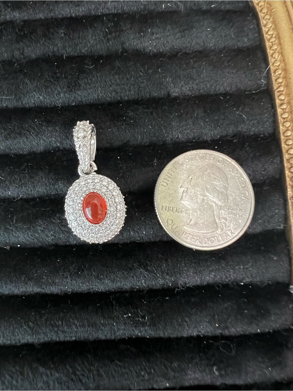 Carnelian Judith Ripka CZ pendant